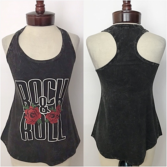 📍SALE Rock & Roll Graphic Racerback Tank Top S - Picture 7 of 8